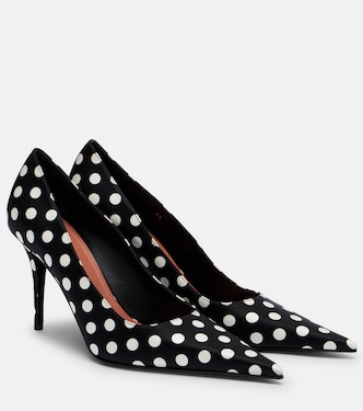 Barbara 90 polka-dot satin pumps | Amina Muaddi