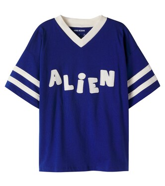 Appliqué cotton T-shirt | Mini Rodini