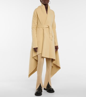 Asymmetric belted wrap coat | Norma Kamali