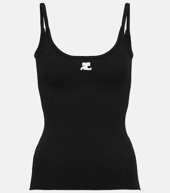 Top in maglia a coste con logo | Courrèges