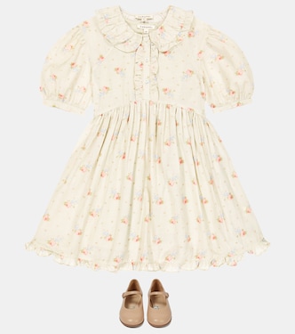Bedrucktes Kleid Angelica aus Baumwolle | Caramel