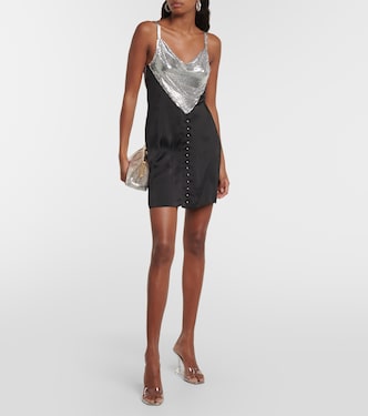 Chainmail and satin minidress | Rabanne