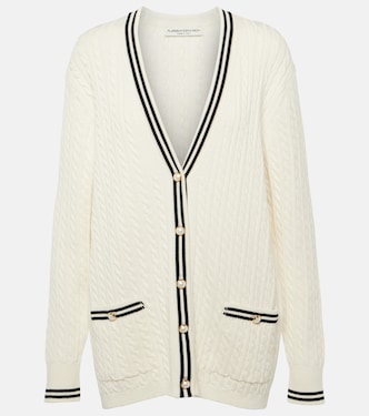 Cardigan oversize in cotone a trecce | Alessandra Rich