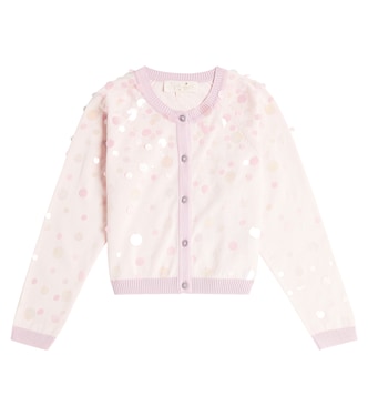 Cardigan Pointillism en coton à sequins | Tutu Du Monde