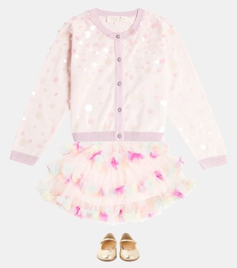 Cardigan Pointillism en coton à sequins | Tutu Du Monde