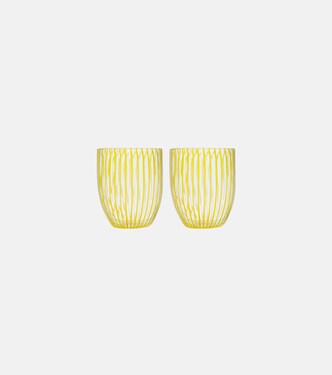 Capri Stripe set of 2 glass tumblers | Aquazzura Casa