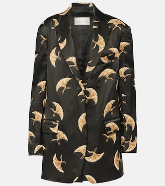 Blazer in raso con stampa | Dries Van Noten