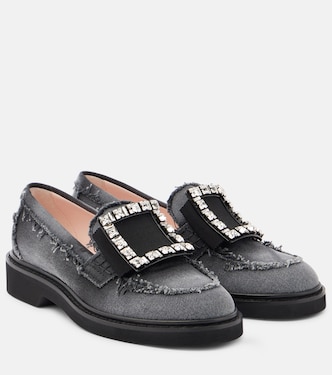 Viv' Rangers embellished denim loafers | Roger Vivier