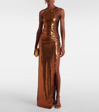 Lizette sequined one-shoulder gown | The New Arrivals Ilkyaz Ozel