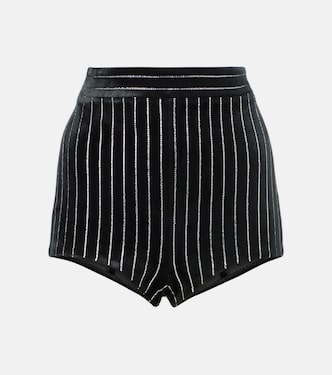 Shorts in velluto con cristalli | Alex Perry