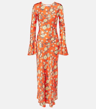 Floral satin maxi dress | Ganni