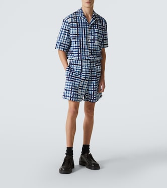 Gingham cotton Bermuda shorts | Bottega Veneta