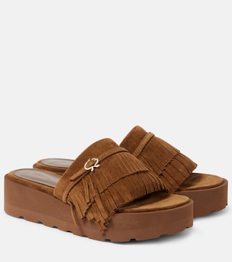 Fringed suede slides | Gianvito Rossi