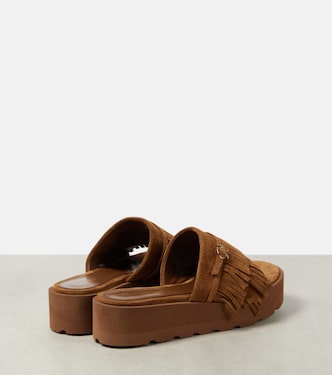 Fringed suede slides | Gianvito Rossi