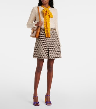 Toute La V wool jacquard miniskirt | Valentino