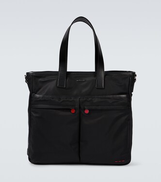Leather-trimmed tote bag | Kiton