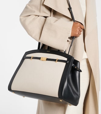 Hudson leather-trimmed canvas tote bag | DeMellier