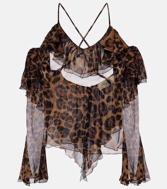 توب من الحرير بطبعات درابيه | Blumarine