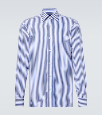Striped cotton poplin shirt | Rubinacci