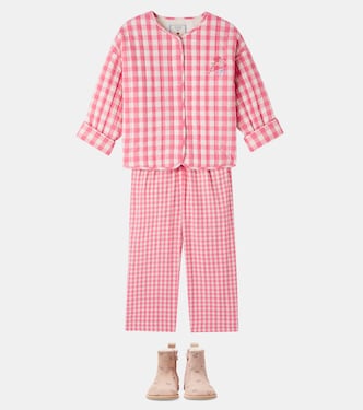 Pantalones rectos de algodón a cuadros vichy | Konges Sløjd