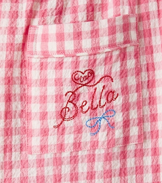 Embroidered gingham cotton straight pants | Konges Sløjd