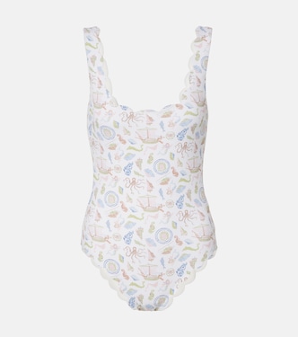 Palm Springs printed scalloped swimsuit | Marysia