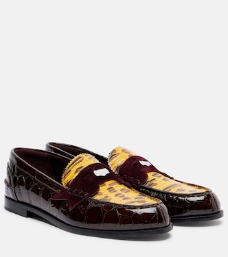 Mocasines Penny de charol grabado con terciopelo | Christian Louboutin