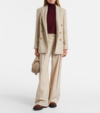 Monili cable-knit cashmere blazer | Brunello Cucinelli