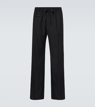 Virgin wool twill wide-leg pants | Dolce&Gabbana