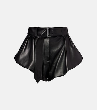 Belted high-rise leather micro shorts | Magda Butrym