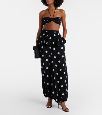 Polka-dot bandeau bikini top | Adriana Degreas