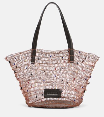 Jewel embellished top-handle bag | Staud