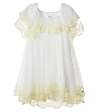 Embroidered tulle dress | Chloé Kids