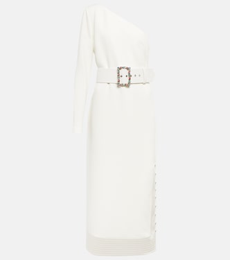 Asymmetrical crêpe midi dress | Safiyaa