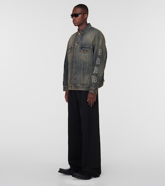 Crypto printed denim jacket | Balenciaga