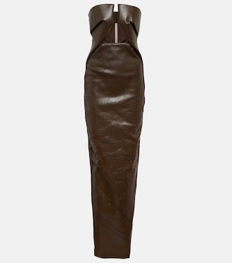 Strapless coated denim gown | Rick Owens