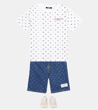 Camiseta de jersey de algodón estampada | Balmain Kids