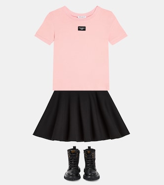 T-shirt in jersey di cotone con logo | Dolce&Gabbana Kids