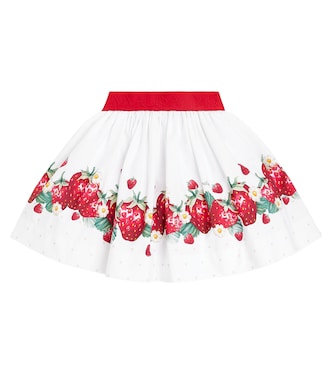 Printed cotton poplin skirt | Monnalisa