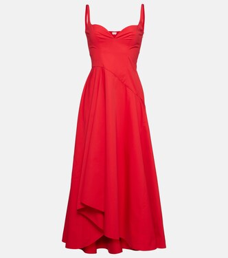 Abito midi in popeline di cotone | McQueen