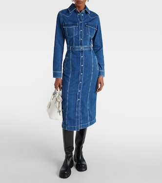Denim midi dress | 7 For All Mankind