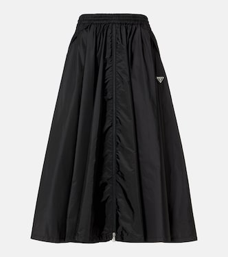 Falda midi de Re-Nylon con logo | Prada