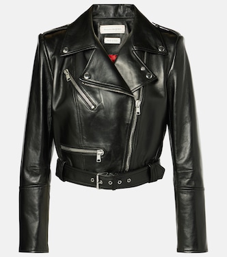 Cropped-Bikerjacke aus Leder | McQueen