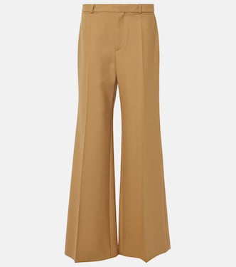 Wool grain de poudre flared pants | Chloé