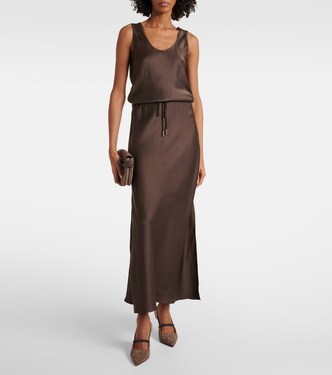 Maxikleid aus Satin | Brunello Cucinelli