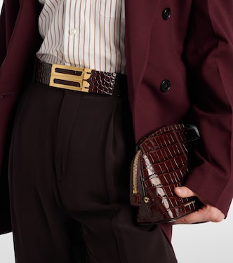 Jumbo Frame croc-effect leather belt | Victoria Beckham