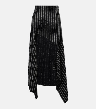 Jupe longue asymétrique rayée | Mugler