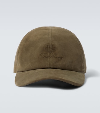 Logo embroidered suede baseball cap | Loro Piana