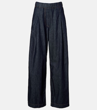褶裥高腰阔腿牛仔裤 | Dries Van Noten