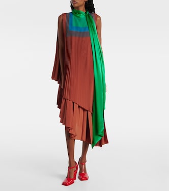 Albers asymmetric pleated crêpe midi dress | Loewe